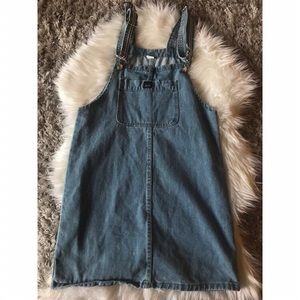 super cute overall denim mini-dress